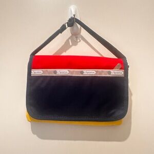 Lesportsac Black, Red & Yellow Colorblock Bag